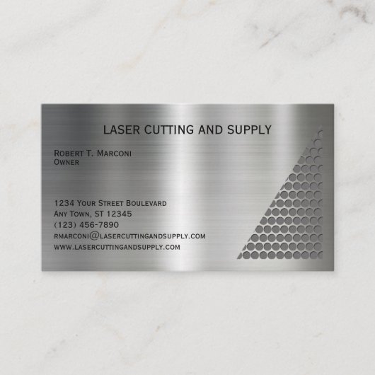 Lasersnijder- en toeleveringsbedrijf visitekaartje (Voorkant)