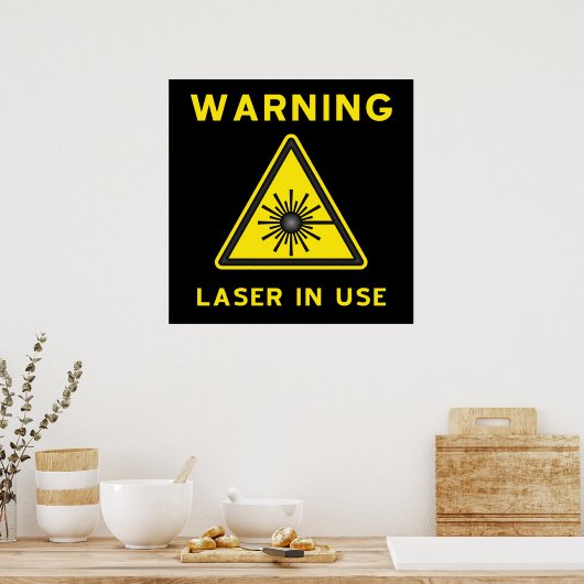 Laserwaarschuwingssymbool Poster (Keuken)