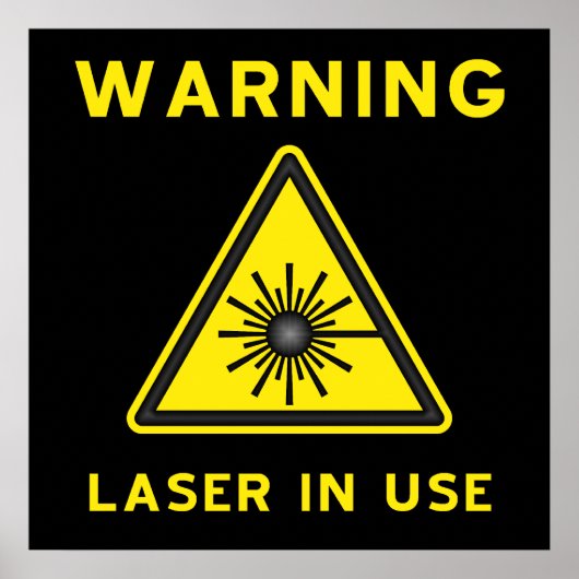 Laserwaarschuwingssymbool Poster (Voorkant)