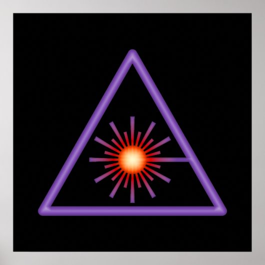 Laserwaarschuwingssymbool Poster (Voorkant)