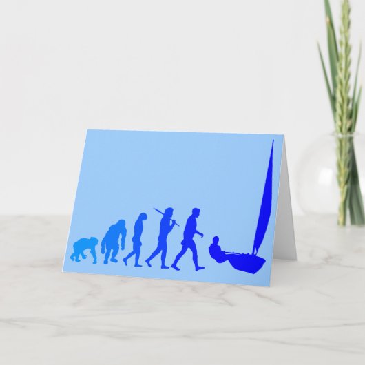 Laserzeilende zeilers Blue Sail geschenken en t - Kaart (Voorkant)