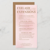 Lash Aftercare Beige roze Eyelash Schaduwgradiënt Bedankkaart (Voorkant / Achterkant)