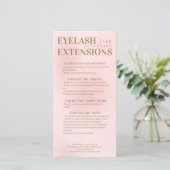 Lash Aftercare Beige roze Eyelash Schaduwgradiënt Bedankkaart (Staand voorkant)