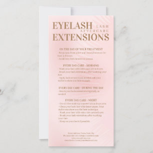Lash Aftercare Beige roze Eyelash Schaduwgradiënt Bedankkaart