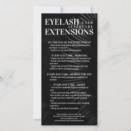 Lash Aftercare Black Eyelash Shadow Gradiënt Mesh Bedankkaart (Voorkant)