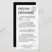 Lash Aftercare Black White Eyelash Shadow Gradiënt Bedankkaart (Voorkant / Achterkant)