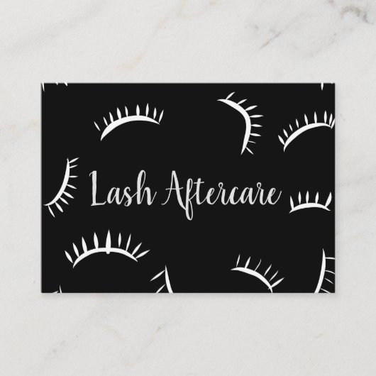 Lash Aftercare Card zwart-wit Visitekaartje (Voorkant)
