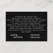 Lash Aftercare Card zwart-wit Visitekaartje (Achterkant)