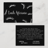 Lash Aftercare Card zwart-wit Visitekaartje (Voorkant / Achterkant)