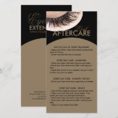 Lash Aftercare Curly Lashes Zwart & Bruin Bedankkaart (Voorkant / Achterkant)