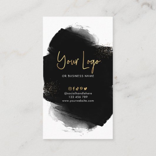Lash Aftercare Guide - zwart & Gold Glitter Salon Visitekaartje (Achterkant)
