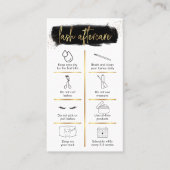 Lash Aftercare Guide - zwart & Gold Glitter Salon Visitekaartje (Voorkant)