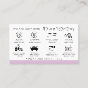 Lash Aftercare Instructies Voeg je Logo modern toe Visitekaartje