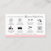 Lash Aftercare Instructies Voeg je Logo modern toe Visitekaartje (Achterkant)