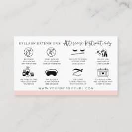 Lash Aftercare Instructies Voeg je Logo modern toe Visitekaartje