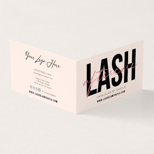 Lash Aftercare Instructions & Appointment Loyalty Visitekaartje (Buitenkant)