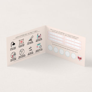 Lash Aftercare Instructions & Appointment Loyalty Visitekaartje