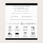 Lash Aftercare Instructions & Appointment Reminder Visitekaartje (Binnenkant ongevouwen)