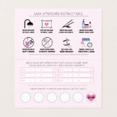 Lash Aftercare Instructions & Appointment Reminder Visitekaartje (Binnenkant ongevouwen)