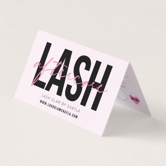 Lash Aftercare Instructions & Appointment Reminder Visitekaartje (Voorkant)
