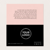 Lash Aftercare Instructions & Appointment Reminder Visitekaartje (Buitenkant ongevouwen)