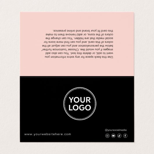 Lash Aftercare Instructions & Appointment Reminder Visitekaartje (Buitenkant ongevouwen)