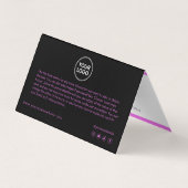 Lash Aftercare Instructions & Appointment Reminder Visitekaartje (Achterkant)