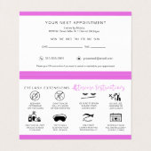 Lash Aftercare Instructions & Appointment Reminder Visitekaartje (Binnenkant ongevouwen)