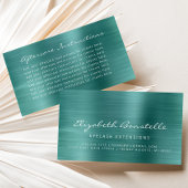 Lash Aftercare Instructions Blauwgroen Green Metal Visitekaartje