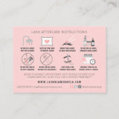 Lash Aftercare Instructions Extensions Care Kaarte Visitekaartje (Achterkant)