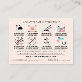 Lash Aftercare Instructions Extensions Care Kaarte Visitekaartje