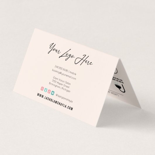 Lash Aftercare Instructions & Loyalty Discount Visitekaartje (Achterkant)