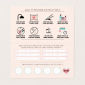 Lash Aftercare Instructions & Loyalty Discount Visitekaartje (Binnenkant ongevouwen)