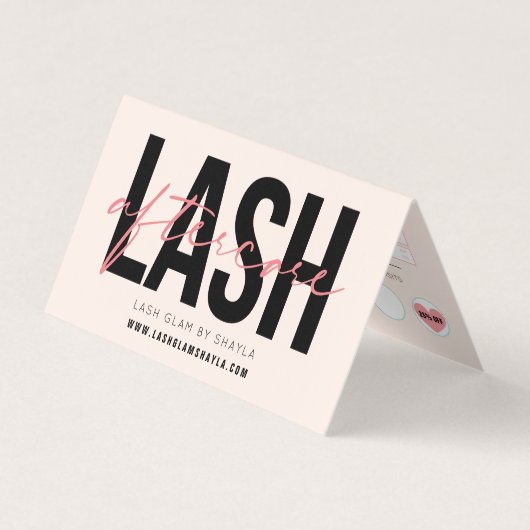 Lash Aftercare Instructions & Loyalty Discount Visitekaartje (Voorkant)
