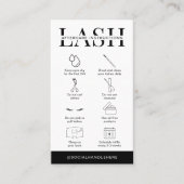 Lash Aftercare Instructions Minimalist Logo Salon Visitekaartje (Voorkant)