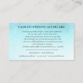 Lash Aftercare Instructions Turquoise Glam Glitter Visitekaartje (Achterkant)