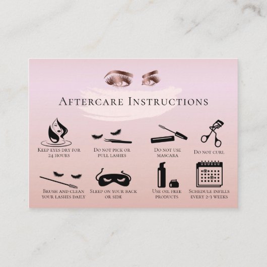Lash Aftercare Lashes Aftercare kaart Marmer (Achterkant)