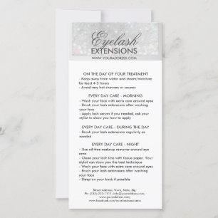 Lash Aftercare White Glitter Snow Star Bedankkaart