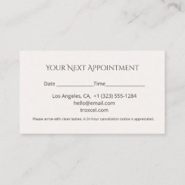 Lash Appointment Card Elegant Design Afsprakenkaartje
