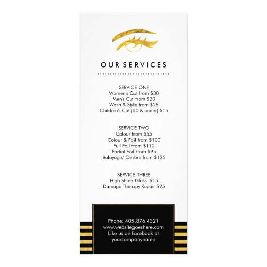 Lash Artiest Prijs Lijst Rack Kaart (Achterkant)