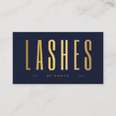 Lash Artiest QR Code & Logo Navy en Goud Visitekaartje (Voorkant)