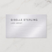 Lash-artiest zilver metallic professioneel visitekaartje (Voorkant)