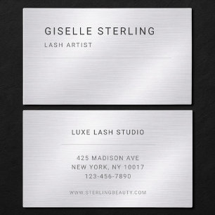 Lash-artiest zilver metallic professioneel visitekaartje