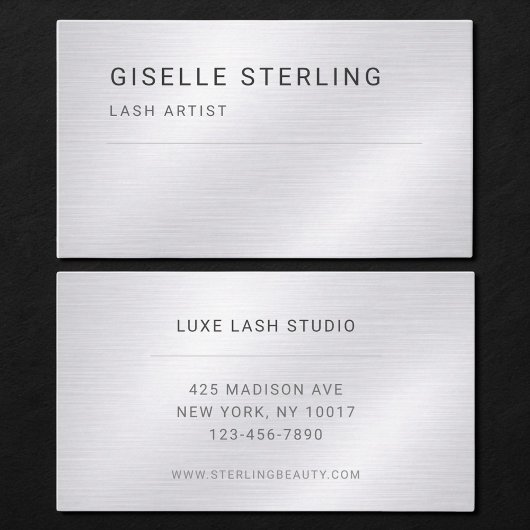Lash-artiest zilver metallic professioneel visitekaartje