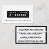 Lash Artist Aftercare Instructions Card Visitekaartje (Voorkant / Achterkant)