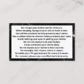 Lash Artist Aftercare Instructions Card Visitekaartje (Achterkant)