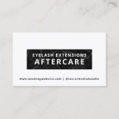 Lash Artist Aftercare Instructions Card Visitekaartje (Voorkant)