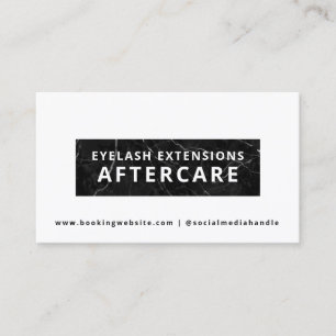 Lash Artist Aftercare Instructions Card Visitekaartje