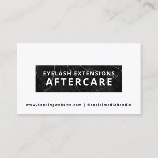 Lash Artist Aftercare Instructions Card Visitekaartje (Voorkant)