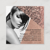 LASH ARTIST-bedrijfskaarttemplate Vierkante Visitekaartje (Achterkant)